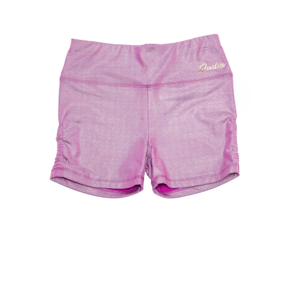 NWT Justice Girls Purple Active Compression Shorts Sz Large Dance Gymnastic